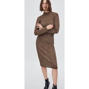 Zara Mocked Neck Midi Dress